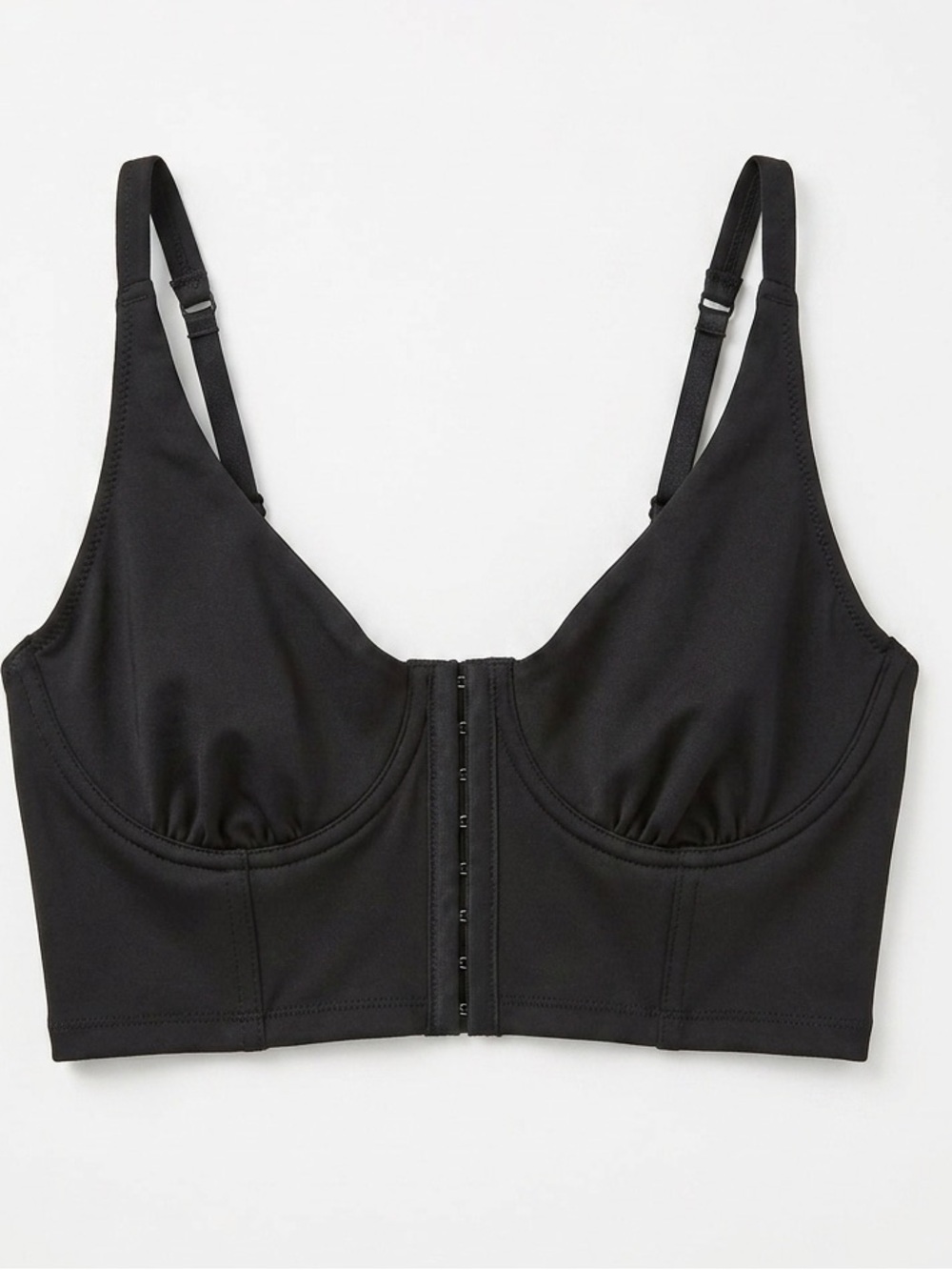 Forever 21 Black Hook & Eye Corset Crop Top Women’s Medium